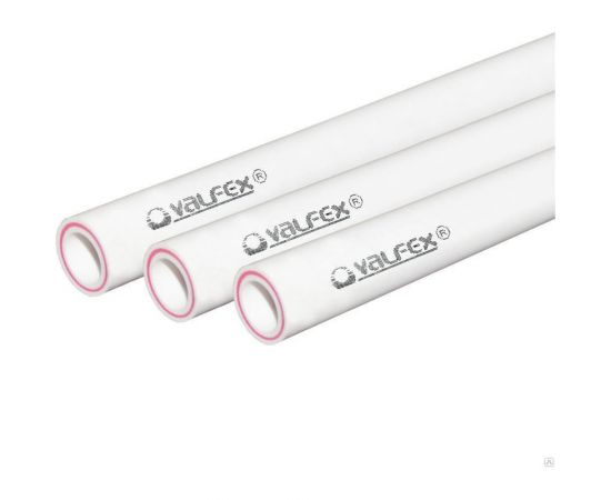 Труба VALFEX PP-R белая, армированная стекловолокном, Дн 50х6.8 Ру 20, SDR7,4 90 С, 4 м 10105050 033-2139 