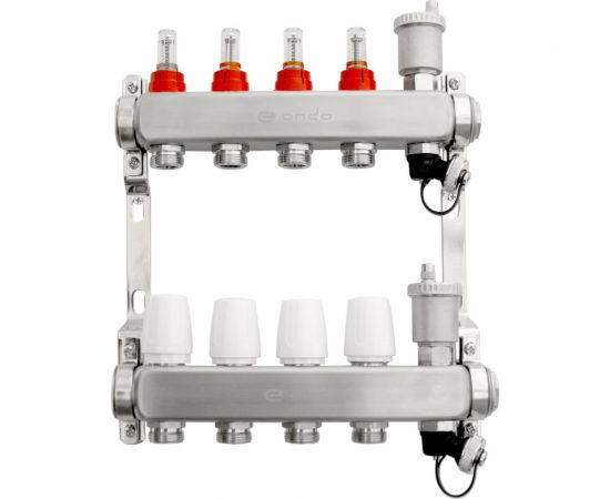 Коллекторная группа ONDO нержавеющая сталь, 6 выходов, в сборе OKGSET06A 