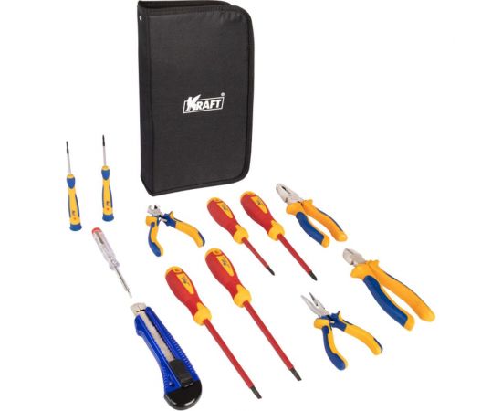 Набор инструмента для электрика KRAFT 12 предметов сумка KT 703014 