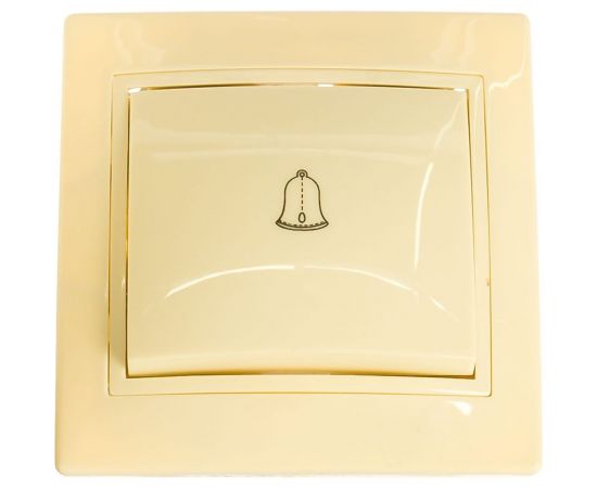 Одноклавишный (кнопочный) выключатель IEK КВАРТА 10А кремовый EVK13-K33-10-DM 