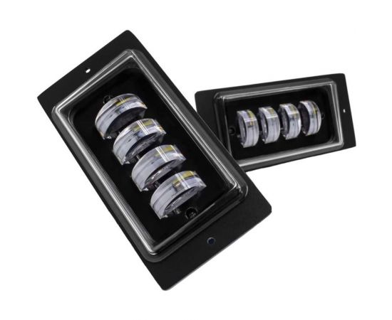 Противотуманные светодиодные автомобильные фары LEDZILLA ВАЗ КАМАз 2110-2115, 40Вт, 2 режима белый-жёлтый 9-32В Лада дхо LED ПТФ, противотуманки, 2 шт 2111-LED 