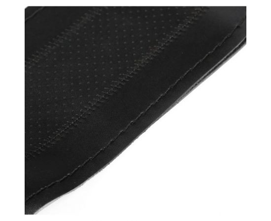 Сшивной чехол на руль Cartage 38 см, натуральная кожа с перфорацией, черный 1231148 – изображение 2