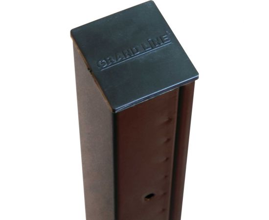 Столб Grand Line 62x55х1.4x2500 мм, коричневый RAL 8017, 5 отверстий 1.53/1.73/2.03 190947 – изображение 2