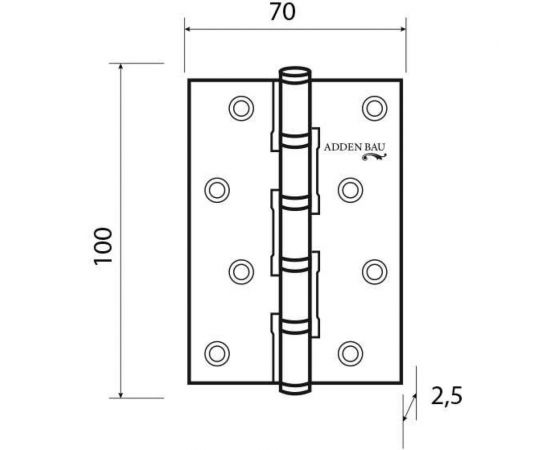 Универсальные петли ADDEN BAU 100x70x2.5 мм, 4BB, BLACK 940000004444 – изображение 5