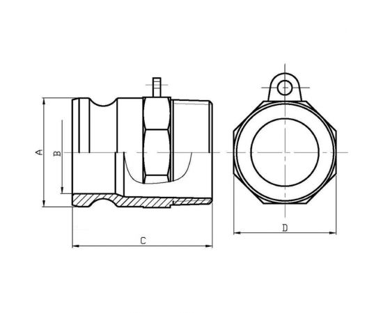 Полипропиленовый камлок ГРОССИС тип F 1 1/2" 0431520 – изображение 2