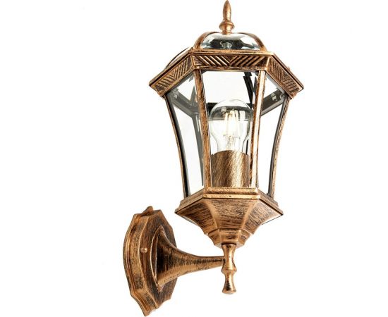 Cадово-парковый светильник FERON PL621 на стену вверх 60W 230V E27 225х205х540мм, черное золото 11617 – изображение 2