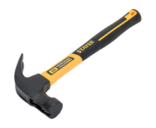 Столярный молоток-гвоздодёр c фибергласовой рукояткой STAYER Hercules-M 450 г 2027-450_z01 – изображение 4
