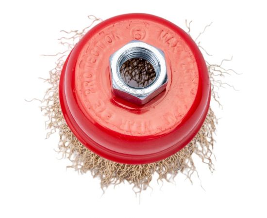 Щетка чашка для УШМ 65 мм, M14, гофрированная проволока Gepard GP0865-65 – изображение 6