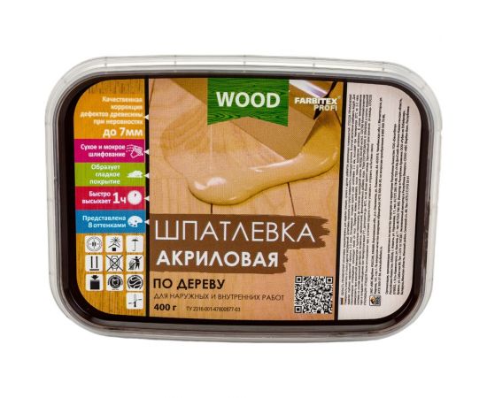 Акриловая шпатлевка по дереву FARBITEX (венге; 0,4 кг/0.25 л) 4300007163 – изображение 2