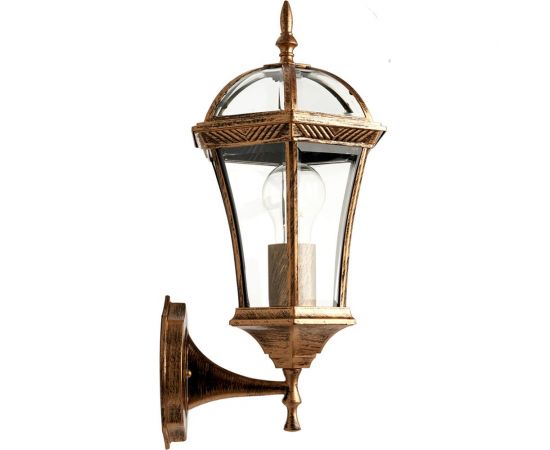 Cадово-парковый светильник FERON PL621 на стену вверх 60W 230V E27 225х205х540мм, черное золото 11617 – изображение 3