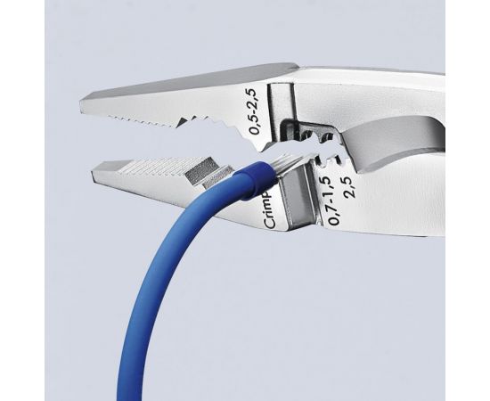 Электромонтажные клещи Knipex VDE, 6-в-1, 200 мм, диэлектрические, хром, 2К ручки, KN-1386200SB – изображение 5