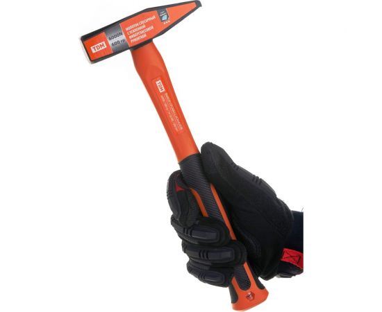 Слесарный молоток TDM 600 гр, кованый, с усиленной прорезиненной фибергласовой рукояткой Алмаз SQ1036-0114 – изображение 9