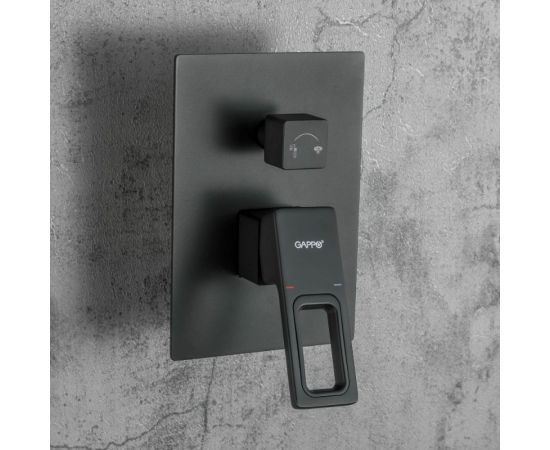 Душевая система Gappo 35к G7117-6 лейка ""Тропический душ"" встраиваемая, черный 545227 – изображение 5