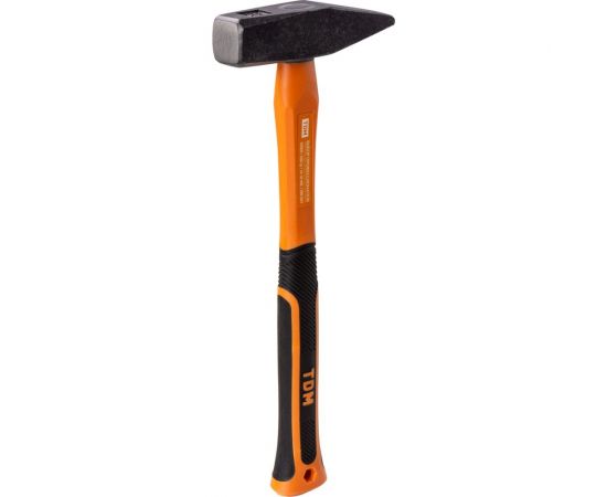 Слесарный молоток TDM 600 гр, кованый, с усиленной прорезиненной фибергласовой рукояткой Алмаз SQ1036-0114 – изображение 4