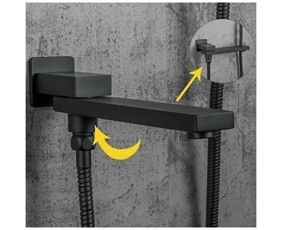 Душевая система Gappo 35к G7117-6 лейка ""Тропический душ"" встраиваемая, черный 545227 – изображение 10