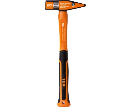 Слесарный молоток TDM 600 гр, кованый, с усиленной прорезиненной фибергласовой рукояткой Алмаз SQ1036-0114 – изображение 2