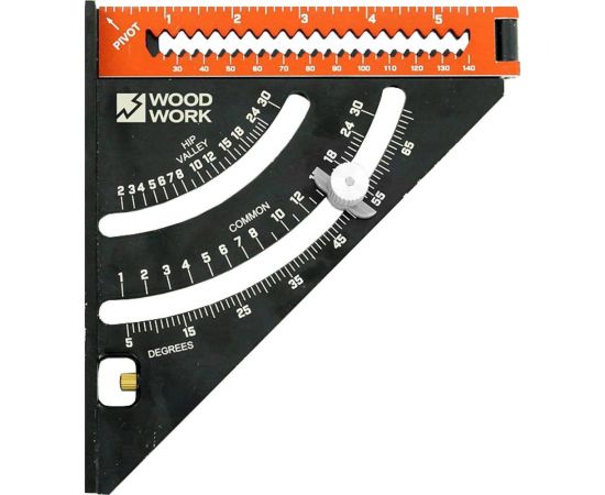 Плотницкий угольник WOODWORK 152 мм, со скользящим упором и удлинителем до 300 мм, алюминиевый PTR-152 