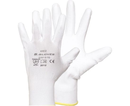 Нейлоновые перчатки с полиуретановым покрытием S.GLOVES KREZ белые, 09 размер 31613-09 