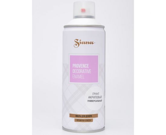 Аэрозольный акриловый грунт для мебели, дерева, металла и декора SIANA белый SNGA001 
