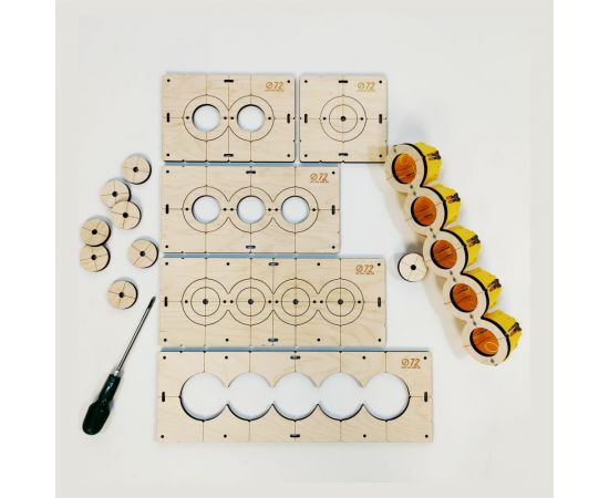 Комплект шаблонов для сверления подрозетников 5 шт, 72 мм, толщина 8 мм, расстояние 71 мм РОТОР Shablon-v3-72 