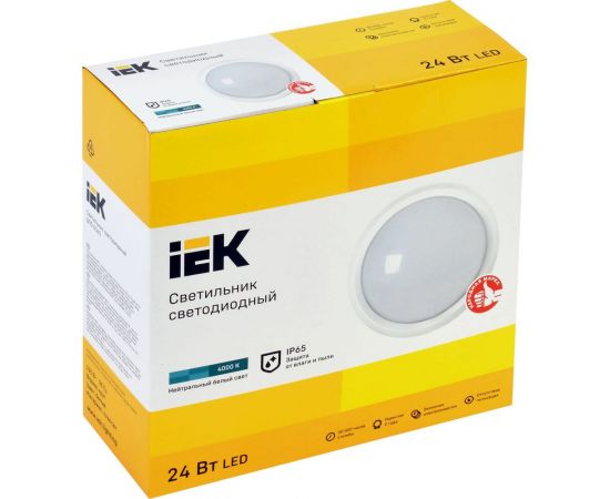 Светильник IEK LED ДПО 5060 24Вт, 4000К, IP65, круг, белый LDPO0-5060-24-4000-K01 – изображение 3