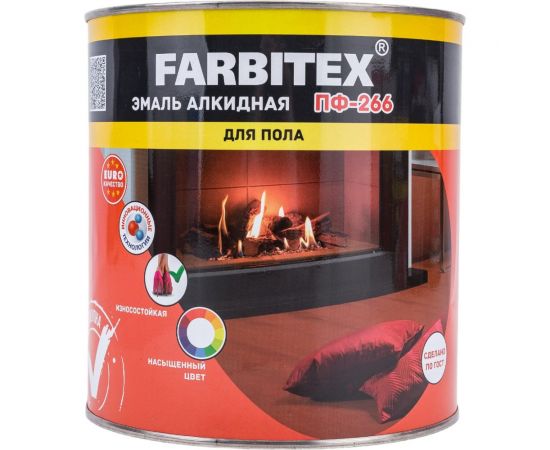 Алкидная эмаль FARBITEX ПФ-266 (золотистый; 2.7 кг) 4300001621 – изображение 2
