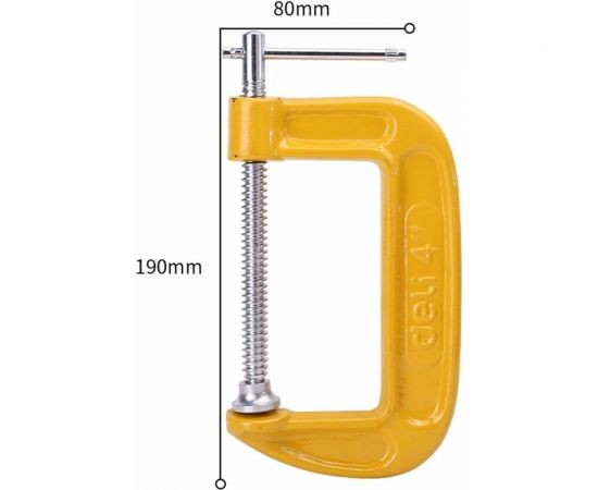 Струбцина DELI DL-G204 высота зажима 100мм, глубина зажима 50мм 104571 – изображение 5