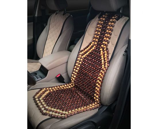 Массажная накидка на переднее сиденье Airline деревянная, желтый/коричневый ADCS001 – изображение 3