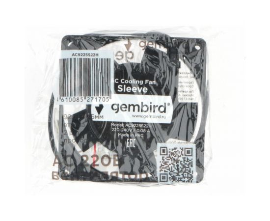 Вентилятор Gembird 92x92x25, AC, 220, втулка, 2 pin, провод 30 см, AC9225S22H – изображение 2