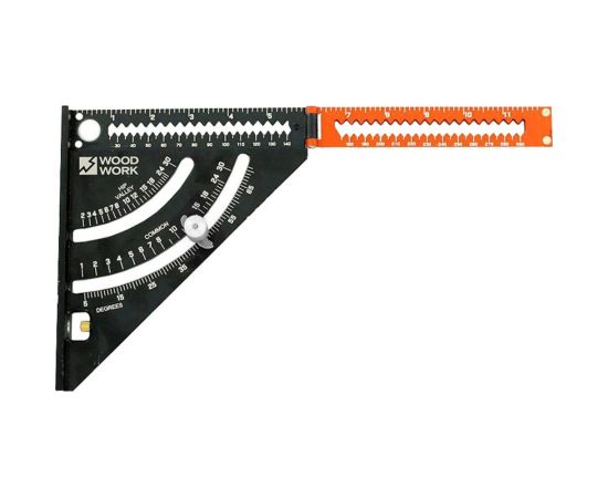 Плотницкий угольник WOODWORK 152 мм, со скользящим упором и удлинителем до 300 мм, алюминиевый PTR-152 – изображение 5