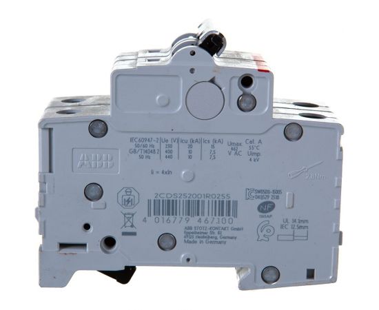 Автоматический выключатель ABB 2-полюсный S202 B25 2CDS252001R0255 – изображение 3