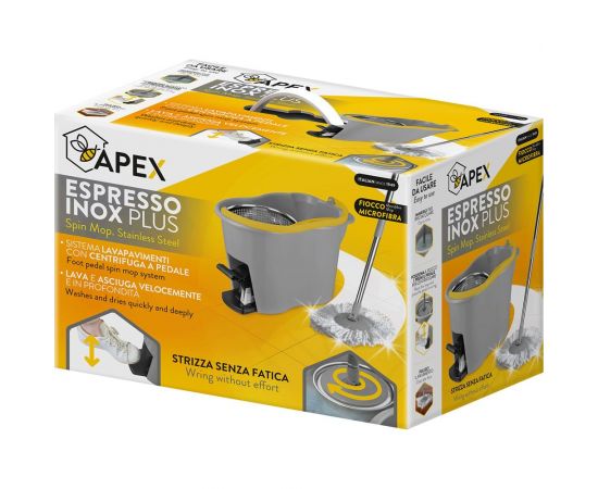 Набор для мытья полов Apex ESPRESSO швабра + ведро с центробежной системой отжима 10580-A – изображение 5