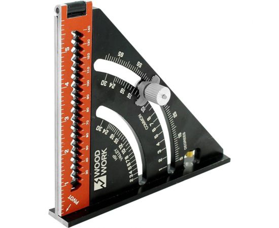 Плотницкий угольник WOODWORK 152 мм, со скользящим упором и удлинителем до 300 мм, алюминиевый PTR-152 – изображение 4