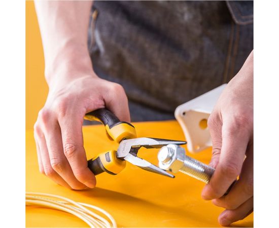 Удлиненные плоскогубцы DELI dl2108z 200 мм, сталь CrV, прорезиненная двухкомпонентная рукоять 110705 – изображение 2