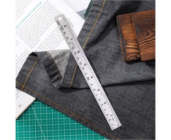 Стальная линейка DELI dl8020y 200 мм, нержавеющая сталь 118990 – изображение 3