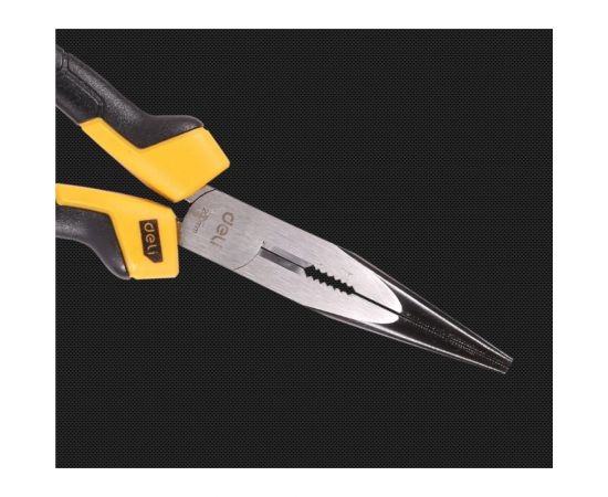 Удлиненные плоскогубцы DELI dl2108z 200 мм, сталь CrV, прорезиненная двухкомпонентная рукоять 110705 – изображение 7