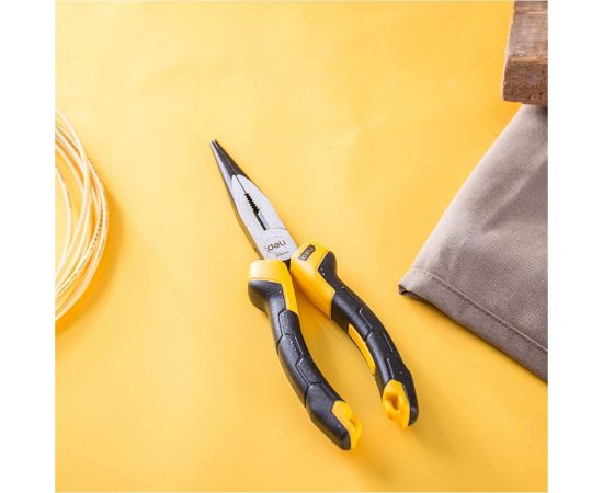 Удлиненные плоскогубцы DELI dl2108z 200 мм, сталь CrV, прорезиненная двухкомпонентная рукоять 110705 – изображение 8