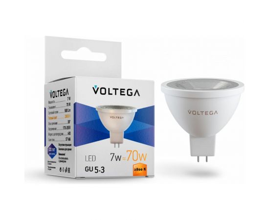 Светодиодная лампа VOLTEGA Софит линзованный GU5.3 2800К 7W 7062 