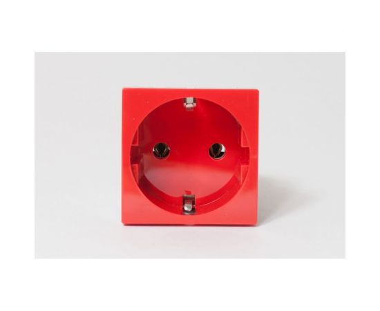 Электрическая розетка 2К+З, с защитными шторками, красный, 10 шт. SPL 200014 
