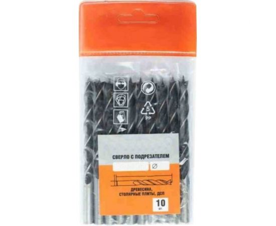 Сверло по дереву с подрезателем (10 шт; 7х120 мм) Novocraft BP070120 