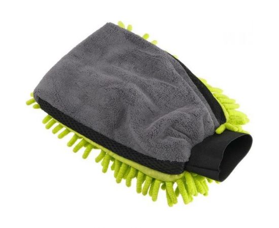 Варежка для мытья авто Cartage 25х19 см, двухсторонняя, зелено-серая 5179752 