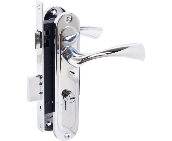 Врезной замок БУЛАТ ЗВ4-1.70.03.04 НОМОС (хром; 5 перфоключей; с ручками) 13976 