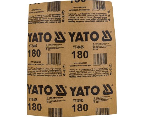 Бумага наждачная водостойкая А 230x280 мм, Р180 YATO YT-8405 – изображение 3