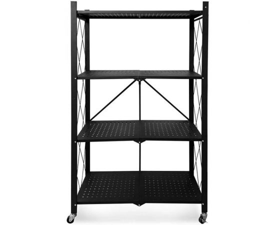 Металлический стеллаж ГЕЛЕОС Атлант-4, 4 полки, складной, размер 730x400x1265 мм, черный АСТ-41 – изображение 4