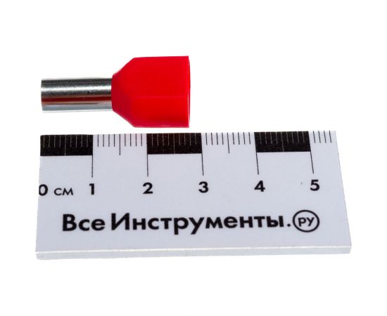 Штыревой втулочный изолированный наконечник REXANT F-14мм 2х10кв.мм 10-14/ Ги2 10-14 красный, 100 шт 08-2812 – изображение 3