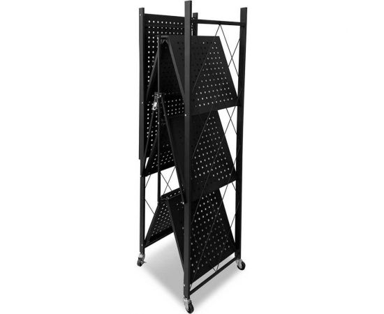 Металлический стеллаж ГЕЛЕОС Атлант-4, 4 полки, складной, размер 730x400x1265 мм, черный АСТ-41 – изображение 3