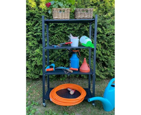 Металлический стеллаж ГЕЛЕОС Атлант-4, 4 полки, складной, размер 730x400x1265 мм, черный АСТ-41 – изображение 10