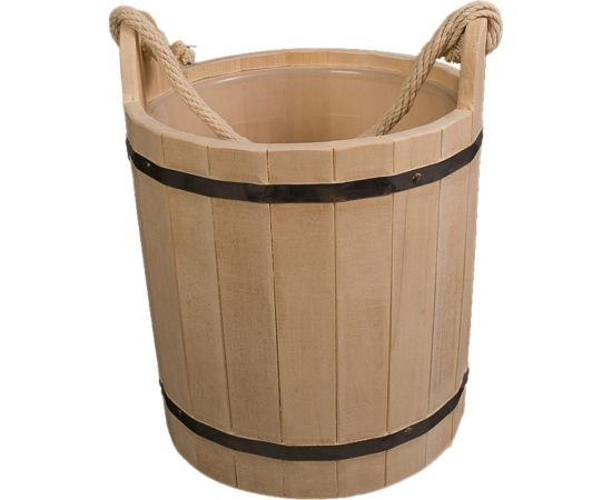 Бондарное ведро с пластиковой вставкой Бацькина баня 18 л 30007 