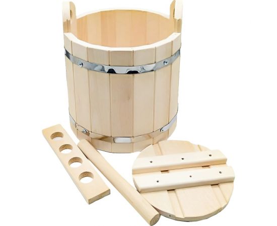 Кадка с гнетом Бацькина баня липа, 15 л 30377 