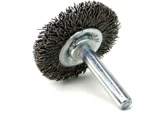 Щетка для дрели дисковая 38x8 мм, с хв-м 6 мм, гофрированная нержавеющая сталь 0.30 мм 13-170 EuroBrush EB-D38SS 